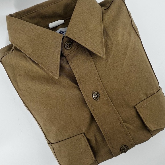 U.S. military DSCP‎ Valor Collection Men's dress shirt 16x35 Khaki Made in USA - Picture 2 of 13